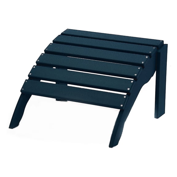DuroGreen Adirondack Chair Ottoman Made With All-Weather Tangent Sustainable Lumber, Oversized, High End Outdoor Foot Stool, No Maintenance Patio Chair Foot Rest, Made in the USA, Navy