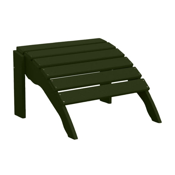 DuroGreen Adirondack Chair Ottoman Made With All-Weather Tangent Sustainable Lumber, Oversized, High End Outdoor Foot Stool, No Maintenance Patio Chair Foot Rest, Made in the USA, Forest Green