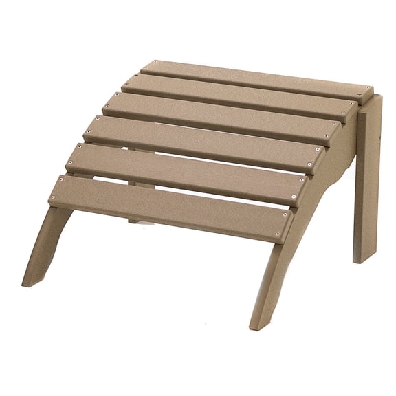 DuroGreen Adirondack Chair Ottoman Made With All-Weather Tangent Sustainable Lumber, Oversized, High End Outdoor Foot Stool, No Maintenance Patio Chair Foot Rest, , Weathered Wood