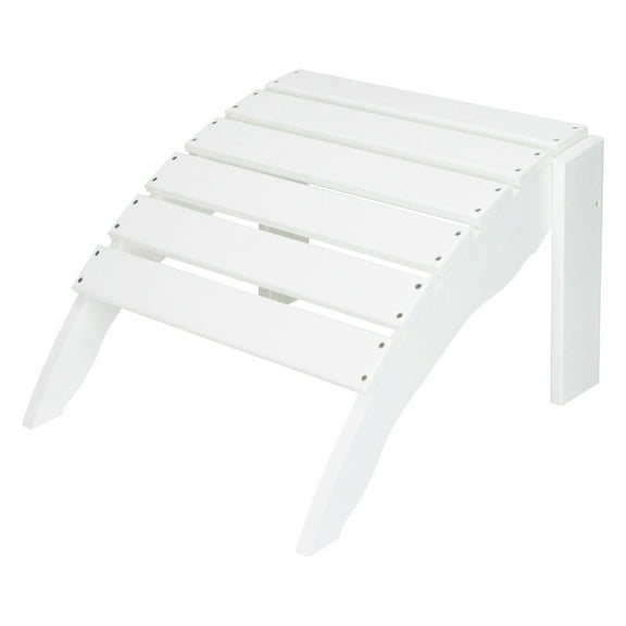 DuroGreen Adirondack Chair Ottoman Made With All-Weather Tangent Sustainable Lumber, Oversized, High End Outdoor Foot Stool, No Maintenance Patio Chair Foot Rest, , White