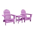 thumbnail image 1 of DuroGreen Adirondack Chair Set Made With All-Weather Tangent lumber, 2 Chairs, 1 Side Table, Oversized, High End Patio Furniture for Porch, Lawn, or Deck, No Maintenance, USA Made, Lilac, 1 of 6