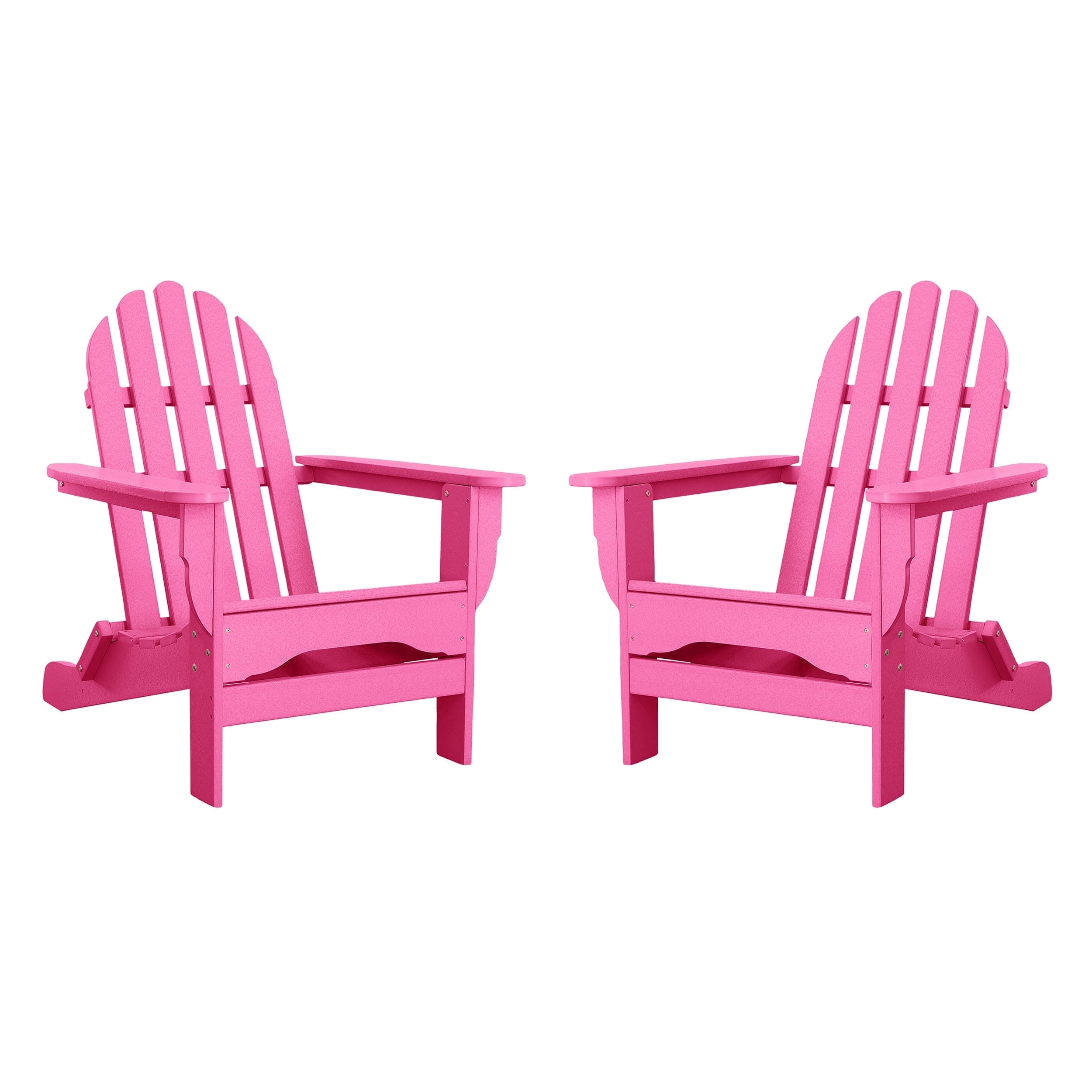 DuroGreen Adirondack Chairs Made With All-Weather Tangent lumber, Set of 2, Oversized, High End Classic Patio Furniture for Porch, Lawn, Deck, or Fire Pit, No Maintenance, USA Made, Pink