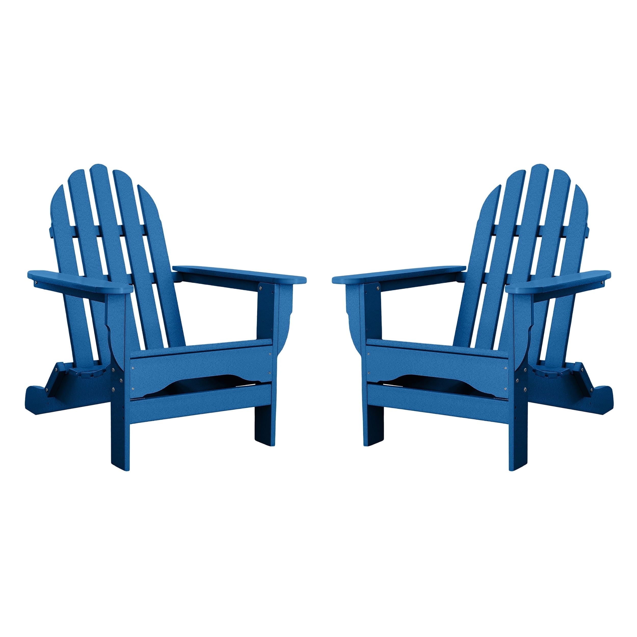 DuroGreen Adirondack Chairs Made With All-Weather Tangent lumber, Set of 2, Oversized, High End Classic Patio Furniture for Porch, Lawn, Deck, or Fire Pit, No Maintenance, USA Made, Royal Blue