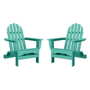 DuroGreen Adirondack Chairs Made With All-Weather Tangentwood, Set of 2, Oversized, High End Classic Patio Furniture for Porch, Lawn, Deck, or Fire Pit, No Maintenance, USA Made, Aruba