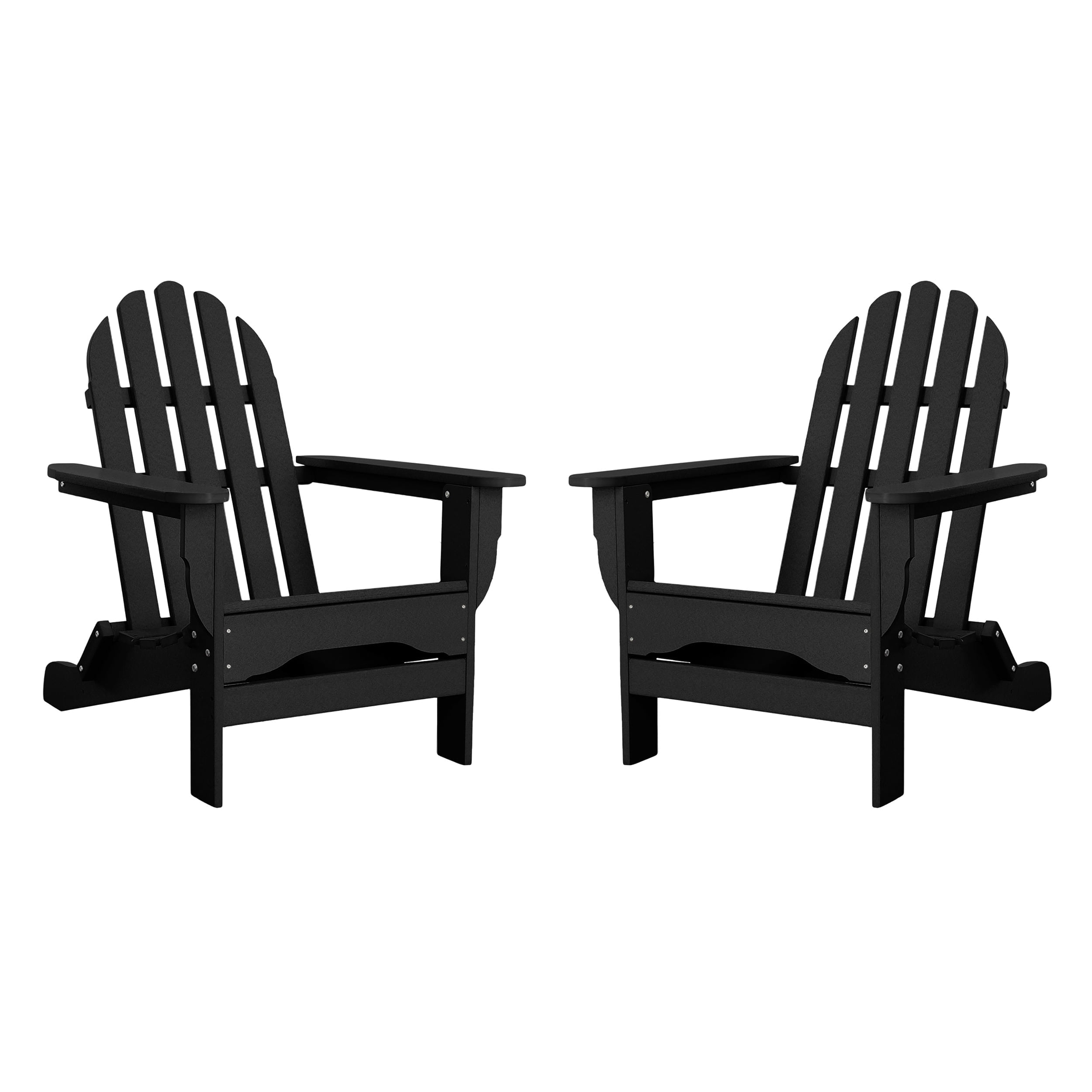 Black Recycled Plastic Adirondack Armchair Set for Outdoor Use