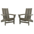 thumbnail image 1 of DuroGreen Aria Adirondack Chairs Made with All-Weather Tangent Sustainable Lumber, Set of 2, Oversized, High End Patio Furniture for Porch, Lawn, Deck, Fire Pit, No Maintenance, Coastal Gray, 1 of 5