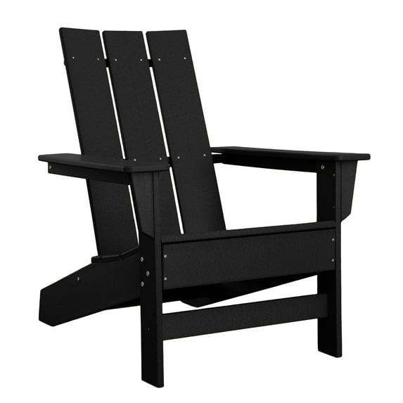 DuroGreen Aria Adirondack Chairs Made With All-Weather Tangentwood, Oversized, High End Patio Furniture for Porch, Lawn, Deck, Fire Pit, No Maintenance, Easy Assembly, Made in the USA, Black