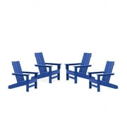 DuroGreen Aria Adirondack Chairs Made With All-Weather Tangentwood, Set of 4, Oversized, High End Patio Furniture for Porch, Lawn, Deck, Fire Pit, No Maintenance, Made in the USA, Royal Blue