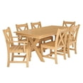 thumbnail image 1 of DuroGreen Crossbase 7-Piece 72" Rectangular Outdoor Dining Set, 1 Dining Table/6 Chairs Made With All-Weather Tangent Sustainable Lumber, High End Patio Furniture, Easy Assembly, Natural Teak, 1 of 5