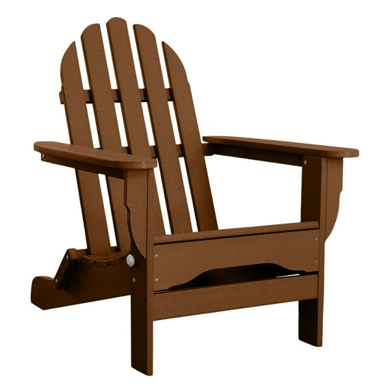 DuroGreen Folding Adirondack Chair Made with All-Weather Tangentwood, Oversized, High End Patio Furniture for Porch, Lawn, Deck, or Fire Pit, No Maintenance, USA Made, Teak