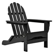 DuroGreen Folding Adirondack Chair Made With All-Weather Tangentwood, Oversized, High End Patio Furniture for Porch, Lawn, Deck, or Fire Pit, No Maintenance, USA Made, Black
