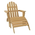 thumbnail image 1 of DuroGreen Folding Adirondack Chair With Ottoman, Made With All-Weather Tangent Sustainable Lumber, Oversized, High End Patio Furniture for Porch, Lawn, Deck, or Fire Pit, Natural Teak, 1 of 1