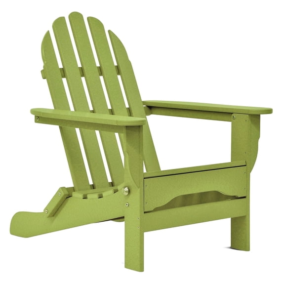 DuroGreen Folding Adirondack Chairs Made with All-Weather Tangent Lumber, Set of 2, Oversized, High End Patio Furniture for Porch, Lawn, Deck, or Fire Pit, No Maintenance, USA Made, Lime Green