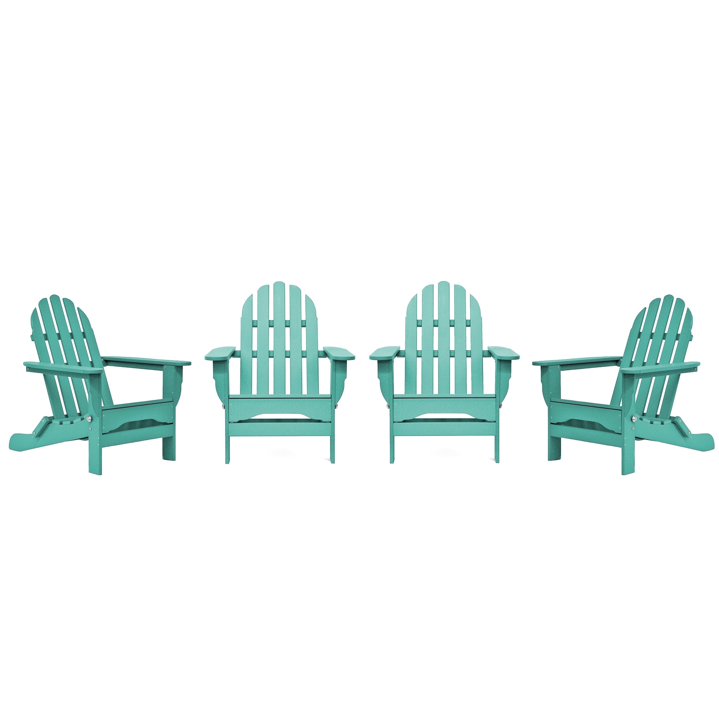 DuroGreen Folding Adirondack Chairs Made With All-Weather Tangent Lumber, Set of 4, Oversized, High End Patio Furniture for Porch, Lawn, Deck, or Fire Pit, No Maintenance, Made, Aruba