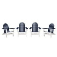 thumbnail image 1 of DuroGreen Folding Adirondack Chairs Made With All-Weather Tangent Lumber, Set of 4, Oversized, High End Patio Furniture for Porch, Lawn, Deck, or Fire Pit, No Maintenance, USA Made, White with Navy, 1 of 7
