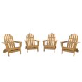 thumbnail image 1 of DuroGreen Folding Adirondack Chairs Made With All-Weather Tangent Sustainable Lumber, Set of 4, Oversized, High End Patio Furniture for Porch, Lawn, Deck, or Fire Pit, Natural Teak, 1 of 4