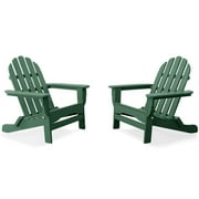 DuroGreen Folding Adirondack Chairs Made With All-Weather Tangentwood, Set of 2, Oversized, High End Patio Furniture for Porch, Lawn, Deck, or Fire Pit, No Maintenance, USA Made, Forest Green