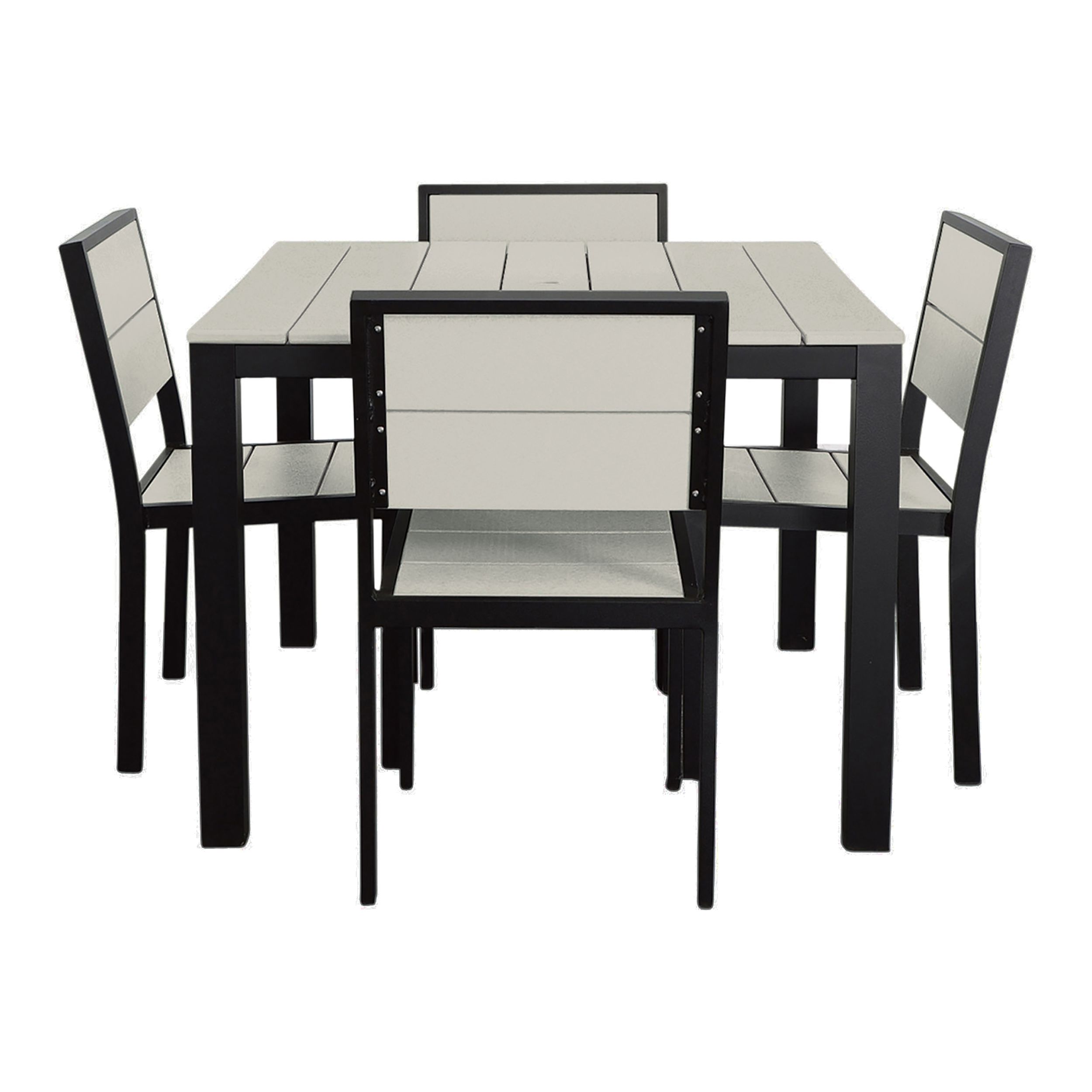 DuroGreen Park City 40" Square 5Pc Outdoor Dining Set, 1 Dining Table