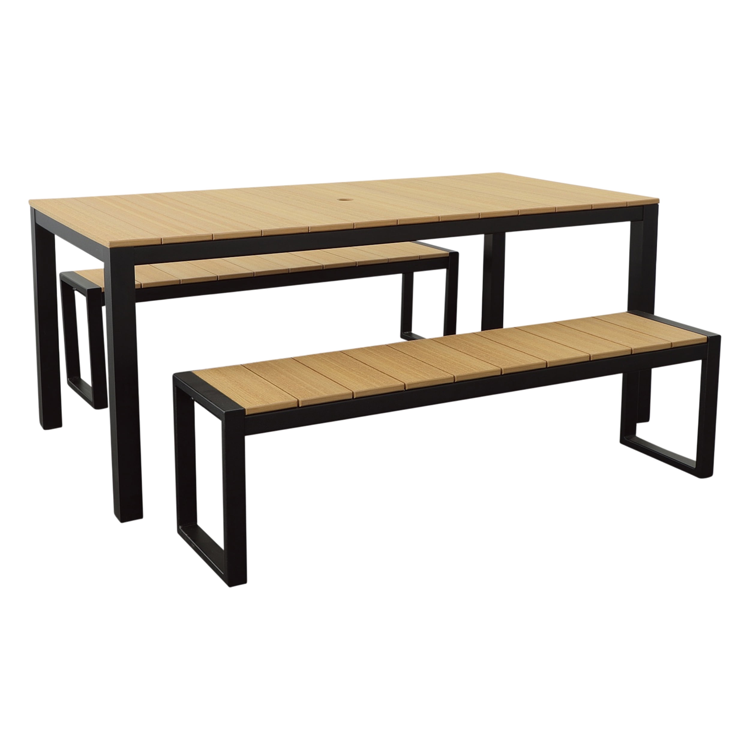 DuroGreen Park City 72" Rectangular 3Pc Outdoor Dining Set, 1 Dining