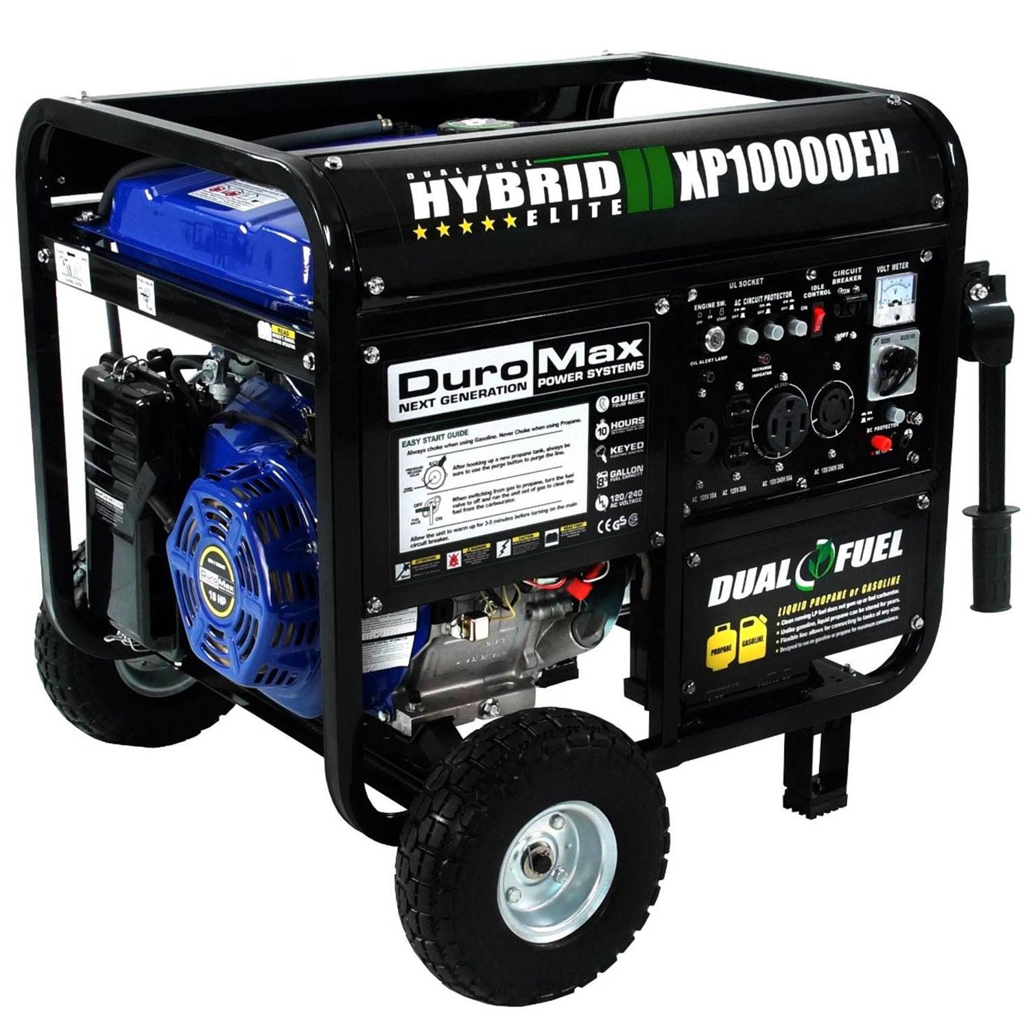DuroMax XP10000EH 10,000 Watt Portable Dual Fuel Gas Propane Generator - image 1 of 9