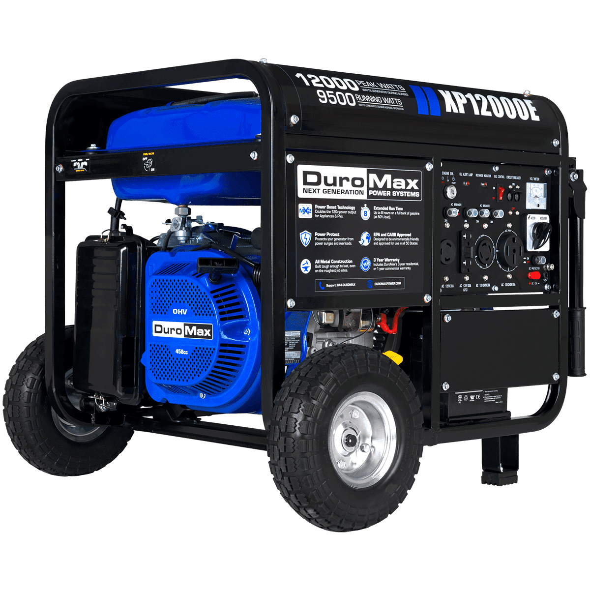 DuroMax XP12000E 12,000 Watt Portable Gas Powered Generator