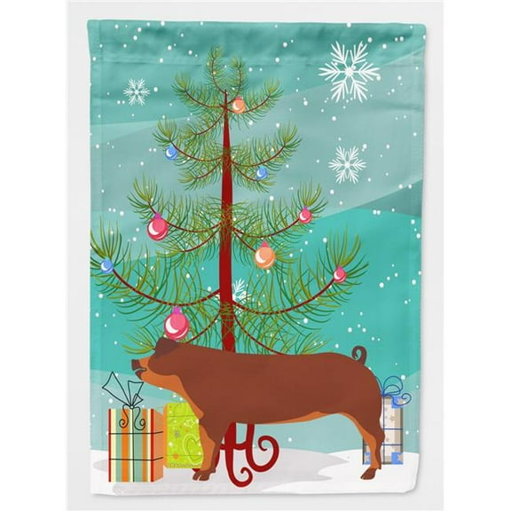 Duroc Pig Christmas Flag Garden