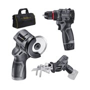 Durofix G12 Series RK12136-2-K2 12V Cordless 3/8 Hammer Drill Power Tool Combo Kit with 3 Inch Compact Cut Off Tool, Reciprocating Saw, 1 Battery & Charger