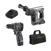 Durofix G12 Series RK12136-2-K7 12V Cordless 3/8" Hammer Drill Power Tool Combo Kit with Compact Rotary Hammer Drill 1.3J Impact Energy, 1 Battery & Charger