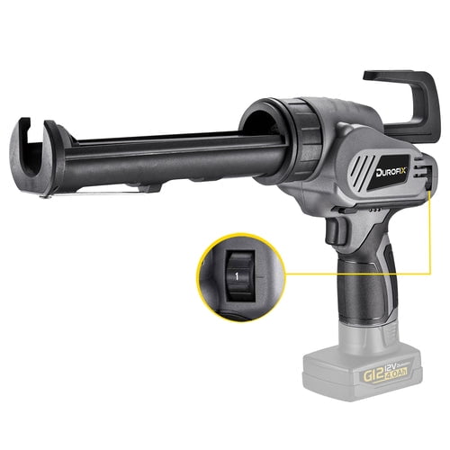 Durofix RZ1230T 12V Cordless Caulking Gun | G12 Series | 10 oz Cartridge | 8-Speed Adjustable | Bare Tool Only