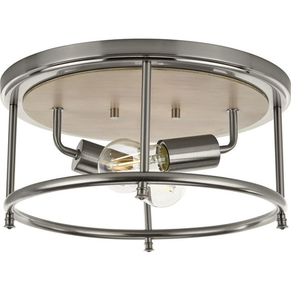 Durrell Collection Two-Light Brushed Nickel 13" Flush Mount