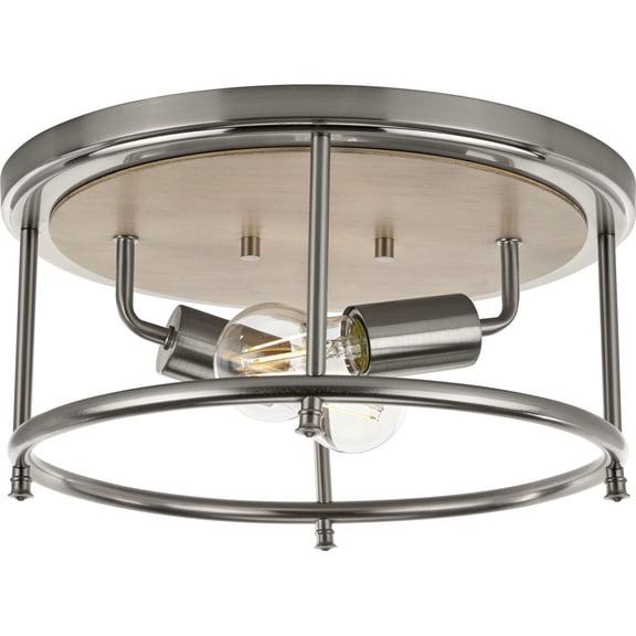 Durrell Collection Two-Light Brushed Nickel 13" Flush Mount