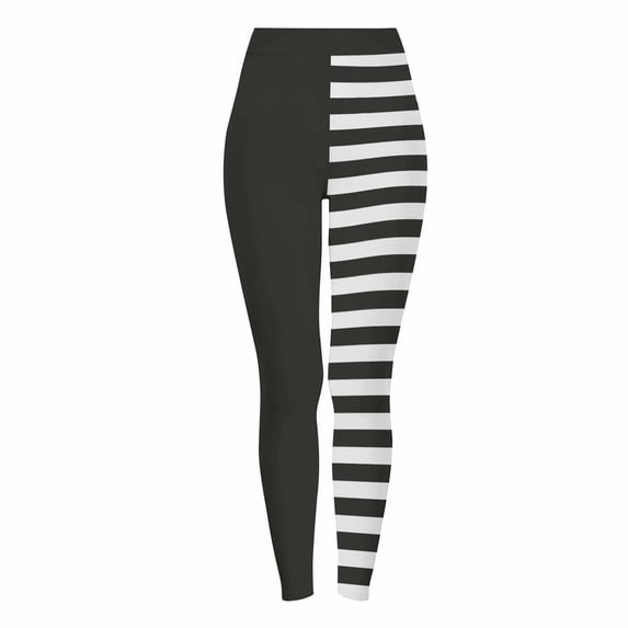 Dursoulink Halloween Leggings for Girls Striped Print High Waist Stretchy Soft Tights Kids Pants for School Daily Wear with Soft Polyester Fabric