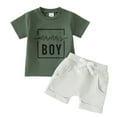 thumbnail image 1 of Durtebeua Baby Boy Outfits Sweatshirt Short Sleeves Tops and Pants Cute Clothes Set,2-3 Years, 1 of 7