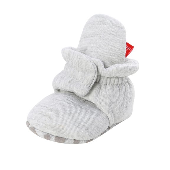 Durtebeua Baby Boys Girls Booties with Grippers Stay on Slippers Newborn Socks Infant Toddler Crib Winter Shoes for Boys Girls Grey,12-18 Months
