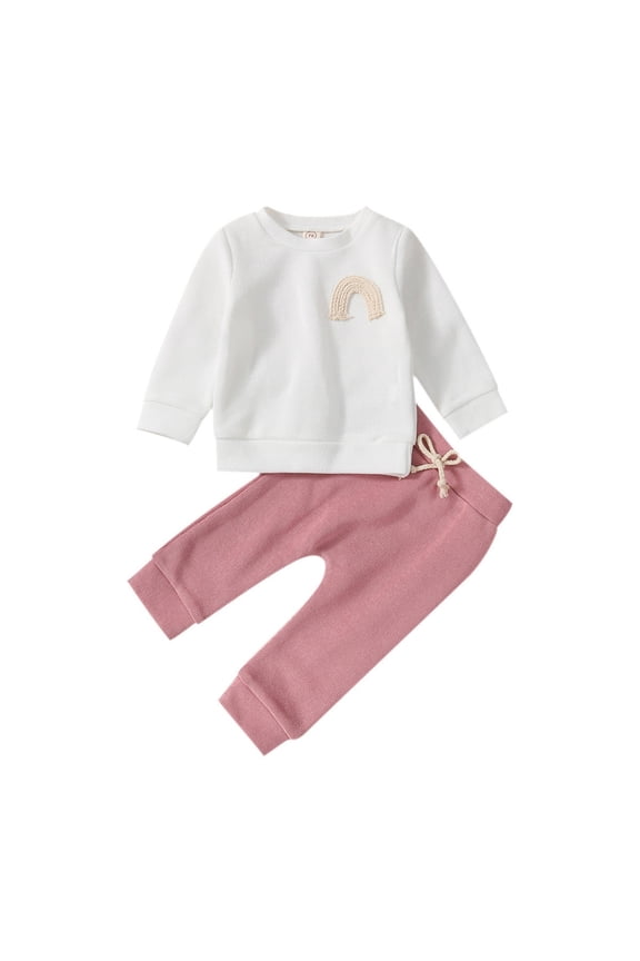 Baby Clothes Long Sleeve Sweatshirts Tops Floral Pants Outfit 3-9 Months