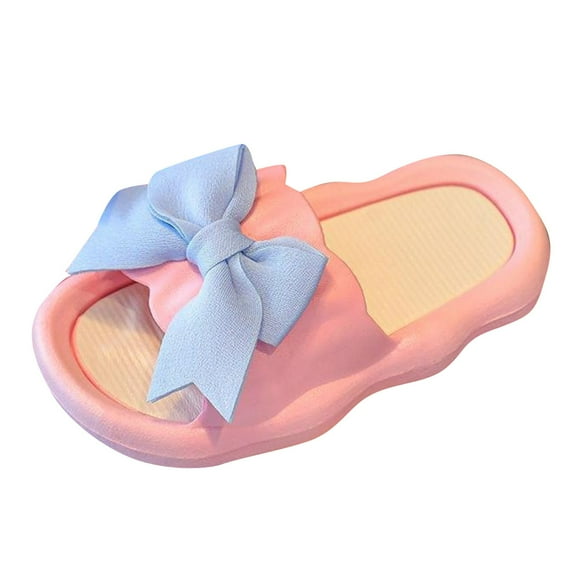 Durtebeua Baby Girl Casual Sandals Girls Summer Bowknot Non Slip Soft Bottom Outer Wear Sandal Slippers Super Girl Blue,10