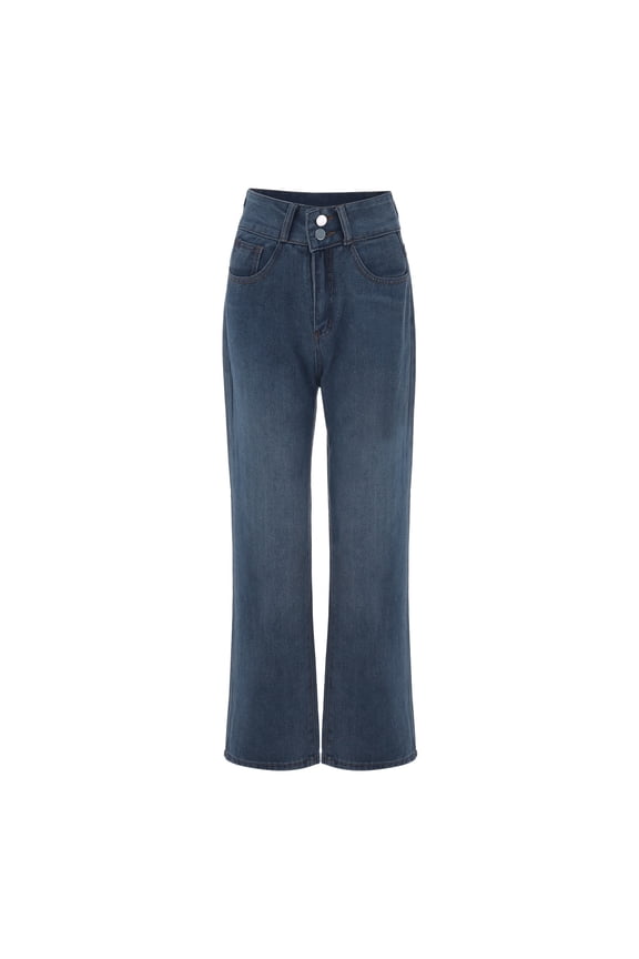 Baggy Jeans For Women Petite Length High Waist Patchwork Denim Pants