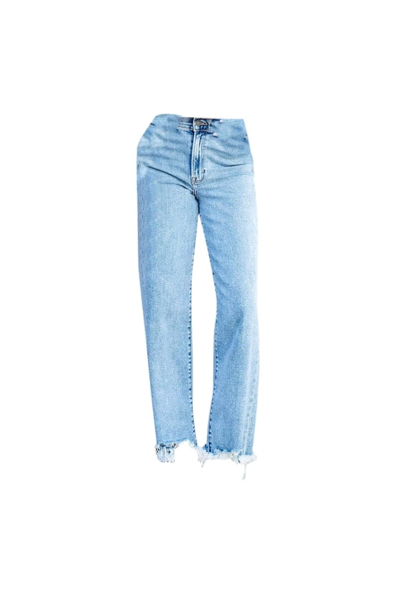 Baggy Jeans For Women Petite Length Stretch Distressed Denim Pants
