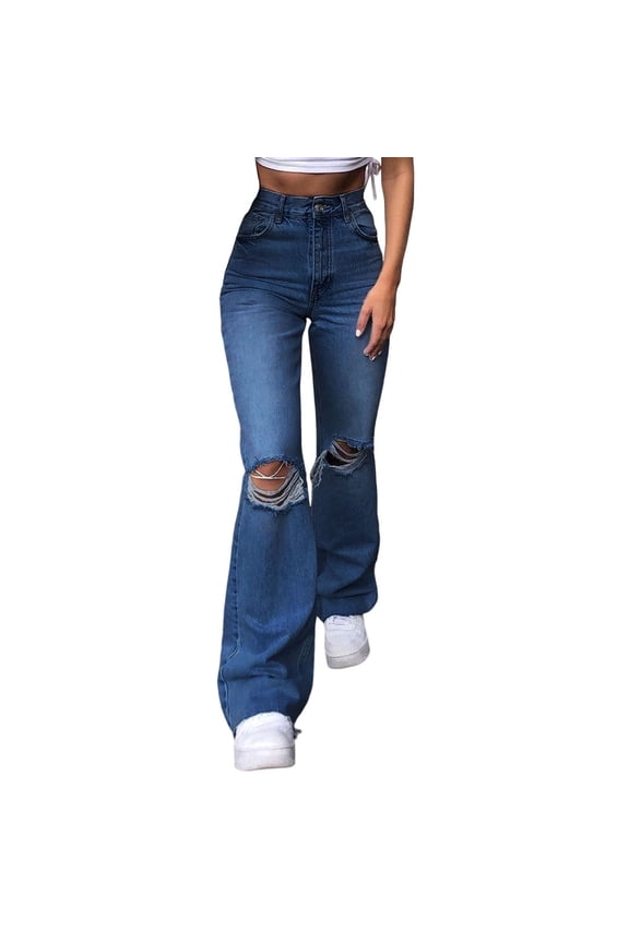Boyfriend Jeans For Women Petite High Waist Jeans Straight Leg Denim Trouser Pants