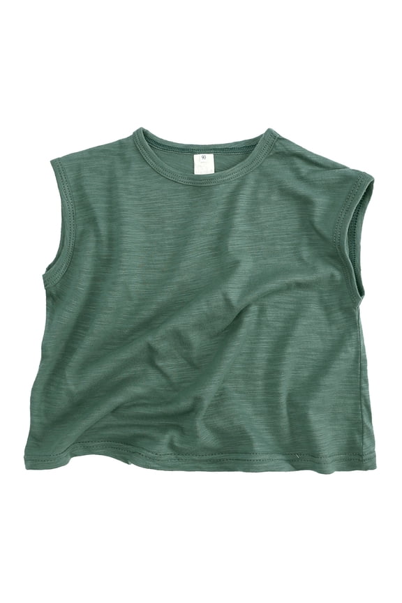 Boys' Camo Tank Tops Short Classic Loose Soft Sleeveless Solid T Shirt Tee Tops Clothes Boys Novelty Shirts Green,12 Months