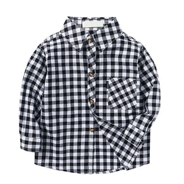 Durtebeua Boys Long Sleeve Button Down Shirt - Collared Uniform Boys Shirt Button Up Shirt Boys Black,17-18 Years