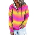 thumbnail image 1 of Durtebeua Casual Solid Long Sleeve Pocket Shirt Hooded Sweatshirt Tops Cute Hoodie for Womens, 1 of 6