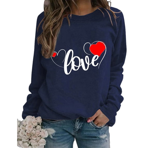 Durtebeua Classic-Fit Gathered Long-Sleeve Crewneck Sweatshirt Womens Graphic Sweatshirts Vintage Trendy
