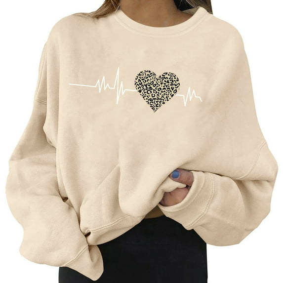 Durtebeua Comfort Colors Sweatshirts Womens Casual Pullover Tops Long Sleeve Crewneck Oversized Sweatshirts 2024 Fall Clothes Beige,2XL
