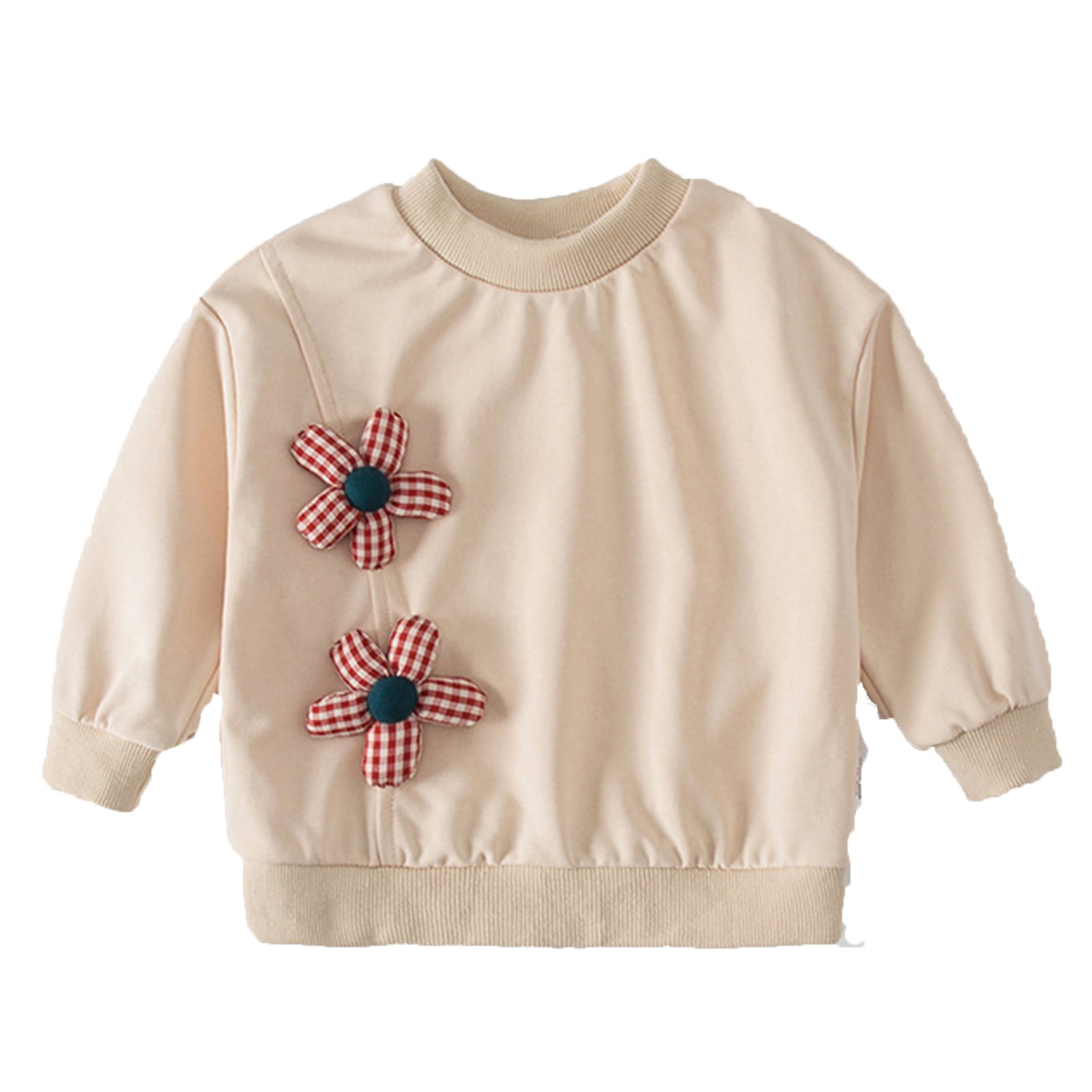 Durtebeua Crewneck Sweatshirt Solid Oversized Long Sleeve Pullover Tops Baby Girls Clothing 18 24 Months Walmart
