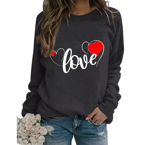Durtebeua Crewneck Sweatshirts For Women Long Sleeve Oversized Sweatshirt Pullover Tops