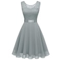 thumbnail image 1 of Durtebeua Dresses Homecoming Dress for Teens Wedding Guest Sleeveless Lace Formal Dresses Grey,L, 1 of 4