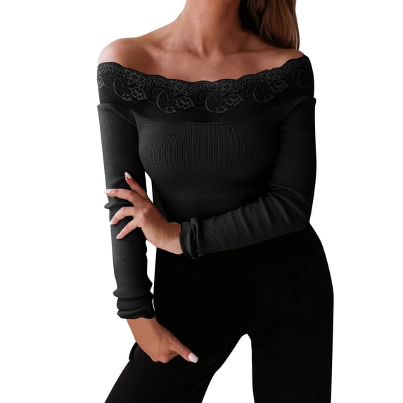 Durtebeua Fall Sweaters For Women 2023 V-Neck Long Sleeve Side Split Loose Casual Knit Pullover Sweater Blouse