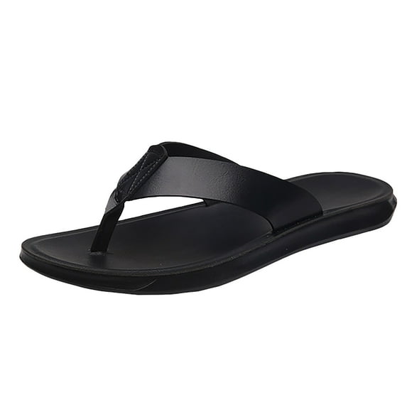 Durtebeua Fashion Men's Summer Beach Breathable Shoes Sandals Male Slipper Flip Flops Flat Shoes Mens Comfortable Flip Flops Black,10