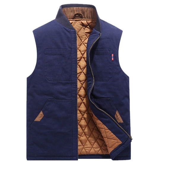 Durtebeua Full Zipper Casual Down Puffer Vest Warm Winter Outwear Tops Mens Vests For Outdoors